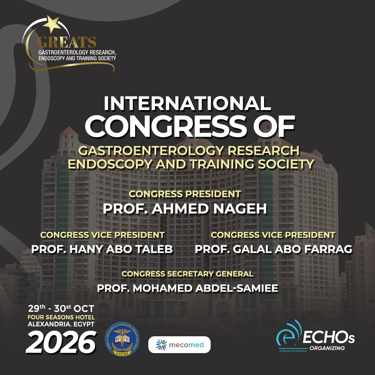 INTERNATIONAL CONGRESS OF GASTROENTEROLOGY RESEARCH ENDOSCOPY AND TRAINING SOCIETY 2026